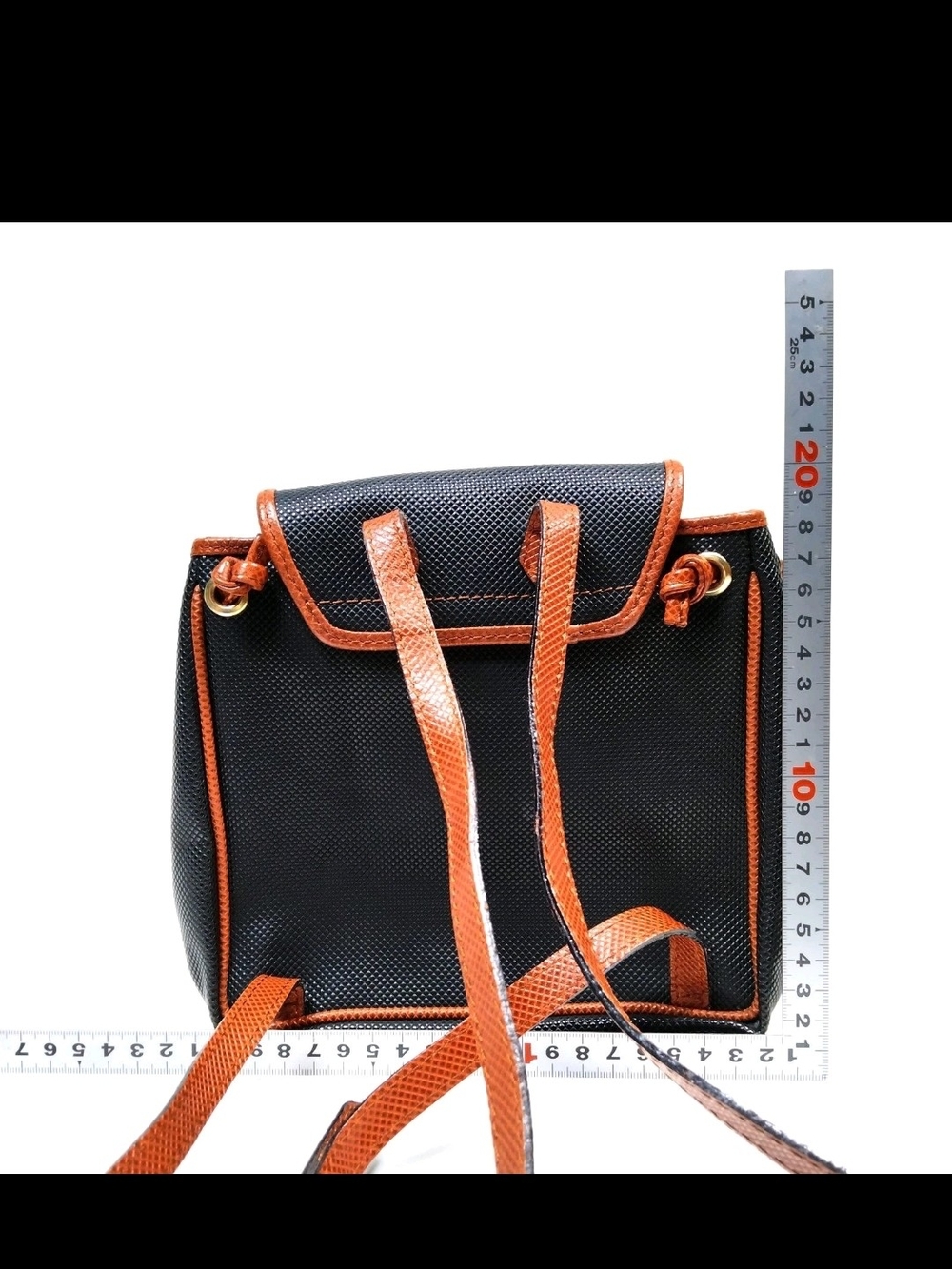 Bottega Veneta Black Mini Backpack with Brown Trim - Picture 2 of 9